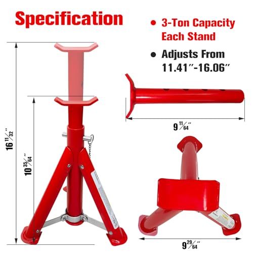 YATOINTO Foldable 3 Ton Jack Stands