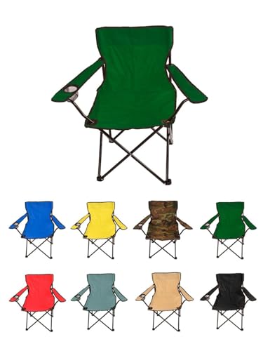 Jardin202 - Silla de Camping Plegable de Acero con Reposabrazos y Funda con Asas- 80x80x50 cm,...