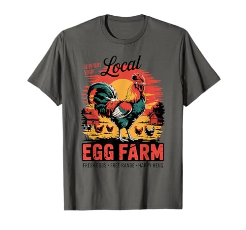 Granja fresca y local: pollo vintage de granja de huevos Camiseta