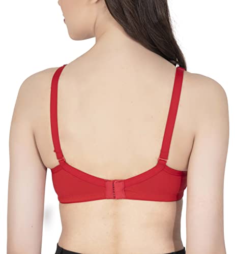 Image of Women's Seamless Padded Non Wired Cotton Stretch Everyday Bra| Detachable Straps | Transparent Straps Included
