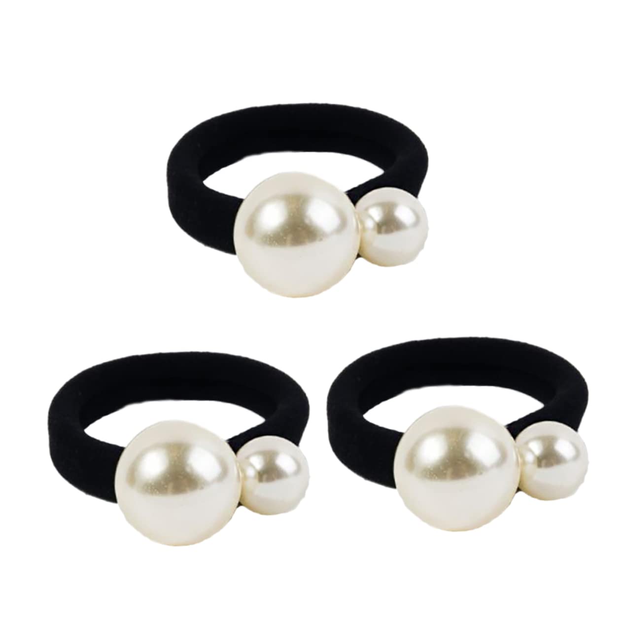 Beavorty Pearl Hair Scrunchies for Girls - 3 Pcs Set