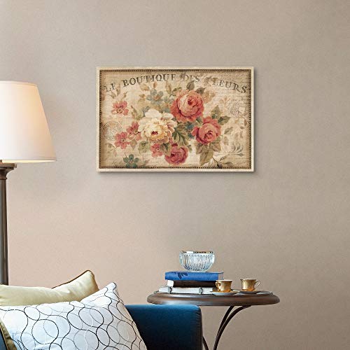Parisian Flowers Iii Canvas Wall Art Print, Floral Artwork #TOP2