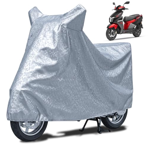 Image of FABTEC Waterproof Scooty Body Cover Compatible with Tvs Ntorq 125, A1 (Silver)