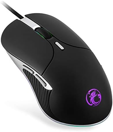 IKOPO RGB Gaming Mouse – Ergonomic Wired 6 Button Mouse,6400 DPI - Adjustable & Breathing LED Light for Windows PC Gamer