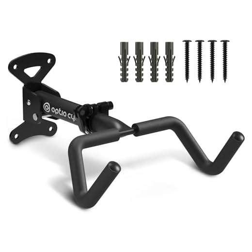Optio Cycle Fahrrad Wandhalterung Horizontal – Rennrad Wandhalterung für E-Bike, Gravel & MTB bis 25 kg | Faltbarer Wandhaken Garage für Wohnung, Keller | Bike Rack Wall Mount Wandhalter