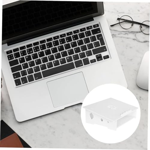 Support ordinateur portable refroidissant blanc ergonomique et rangement de bureau - 7