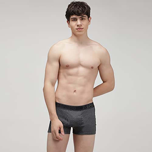 Image of sporto Men's Mid-Rise Super Soft & Comfortable Solid Cotton Square Trunks with No-Fold & No-Pinch Elastic Waistband (Combo Pack)