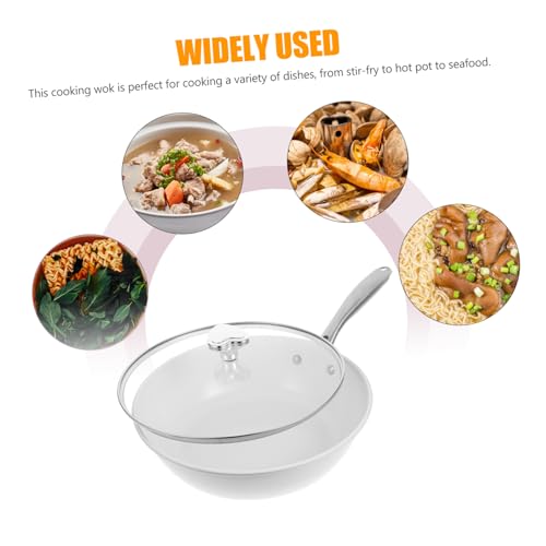 Wok pequeño de cerámica antiadherente UPKOCH para cocinas miniatura 4