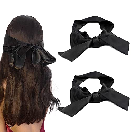 Masque pour Yeux en Satin, Bandage Sexy pour Dormir, Couple d'Amour, Noir, 2 Pièces