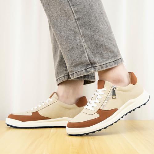 Image of JITAI Men's Fashion Sneakers Shoes Lightweight Fashion Shoes with Wingtip Brogue & Lace-up Design Casual Business Shoes