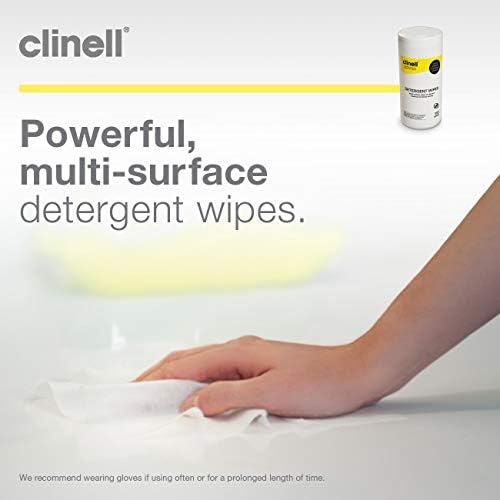 Clinell Detergent Wipes - Alcohol and Disinfectant Free Multi-Surface Wipes - Strong & Durable Wipes, Low Smear - Tub of 110 Wipes