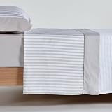 10XDIEZ Juego sábanas 100% algodón (Serena Beige - Cama 200cm)