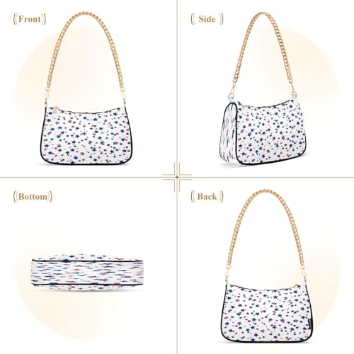 Shoulder Bags for Women American Patriotic Stars Hobo Tote Handbag Small Clutch Purse with Zipper Closure2