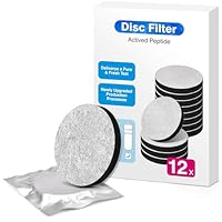 12 Stück Wasserfilters Micro-Disc, Flasche Wasserfilterscheiben für Brita Fill & Go Wasserfilterflaschen Karaffen, Reduziert PFAS, Chlor, Mikropartikel, Andere Geschmacksstörende Stoffe im Trinkwasser