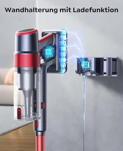SunSare SunSare Akku Staubsauger Kabellos 50KPa/600W/65Min, Akkustaubsauger mit Automatikmodus, Wandmontierte Ladestation, Touchscreen, 1M Schlauch für Hartböden Teppiche Tierhaare Auto - Verwendungsansicht 7 | Tages Deals