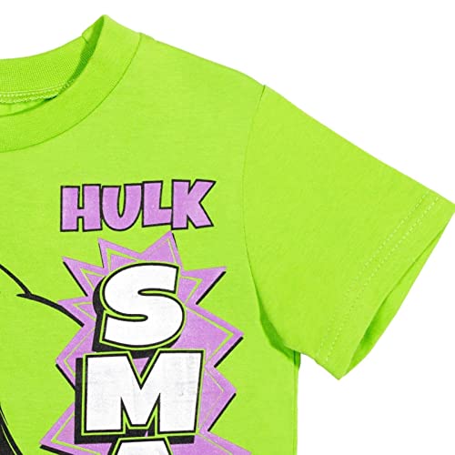 Marvel Avengers Hulk Captain America Black Panther Graphic T-Shirt and Shorts Outfit Set Toddler to Big Kid