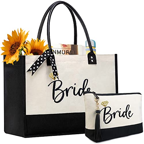 BeeGreen Bride Canvas Tote Bag for Bride Bridesmaid Gifts Bachelorette