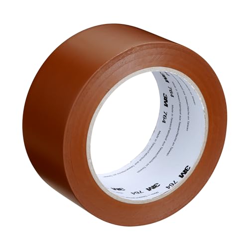 Image of 3M Vinyl Tape 764, General Purpose, 2 in x 36 yd, Brown, 1 Roll, Light Traffic Floor Marking, Social Distancing, Color Coding, Safety, Bundling