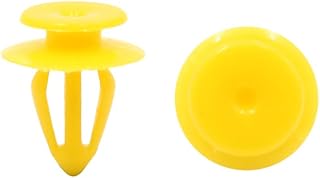 sourcing map 50Pcs 6mm Clip Remache Amarillo Grapas de Panel Puerta Guardabarros Vehículo Universal