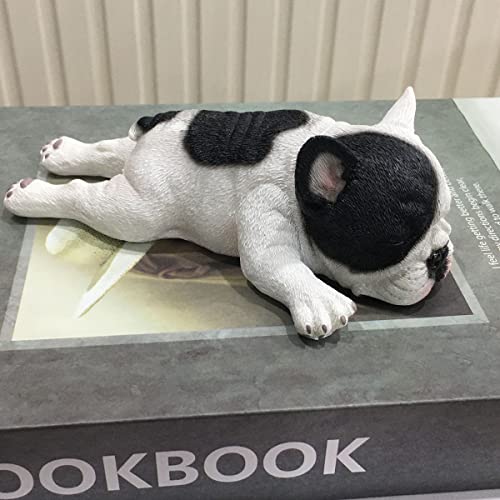 Artgenius Dog Collection- 5.9" French Bulldog Statue Bulldog Figurine Small,Lying (White Panda) #TOP5