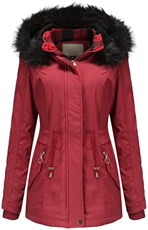 Women's Winter Coats Fall Hood Parkas Jacket Windproof Faux Fur Pocket Windbreaker Chamarras para Mujer para El Frio