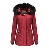 Women's Winter Coats Fall Hood Parkas Jacket Windproof Faux Fur Pocket Windbreaker Chamarras para Mu