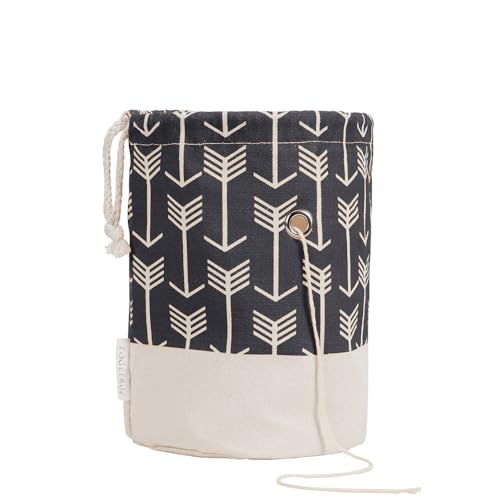 TOGETRUE Bolsa de fios, bolsa pequena de crochê, bolsa organizadora portátil de armazenamento de fios para projetos de crochê, bola de novelo de loja, agulha de tricô curta (preto)