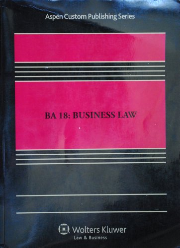 BA 18: Business Law 1454806273 Book Cover