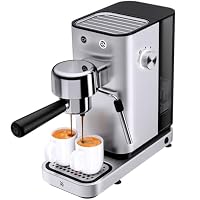 WMF Lono Espressomaschine Siebträger 1350 Watt, Siebträgermaschine, 2 Einsätze, für 1-2 Tassen Espresso, 15 bar, Tassenabstellfläche, Milchaufschäumdüse, edelstahl matt – Ansicht 1