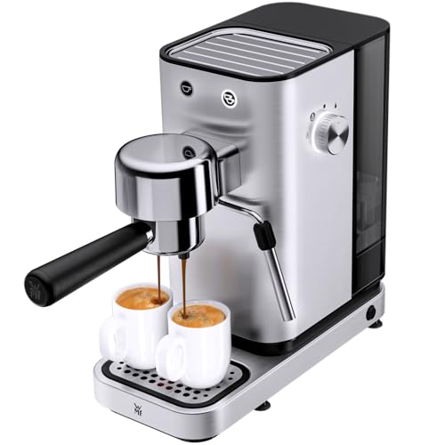 WMF Lono Espressomaschine Siebträger 1350 Watt, Siebträgermaschine, 2 Einsätze, für 1-2 Tassen Espresso, 15 bar, Tassenabstellfläche, Milchaufschäumdüse, edelstahl matt