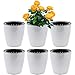 SAND MINE Self Watering Planter White Flower Pot (6, XL)