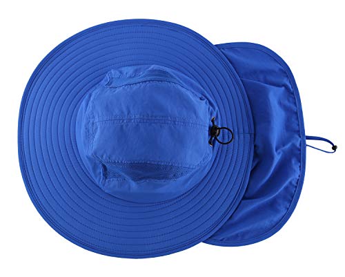 Image of Home Prefer UPF 50+ Mens Wide Brim Fishing Hat with Neck Flap Sun Hat for Men Women Sun Protection Cap