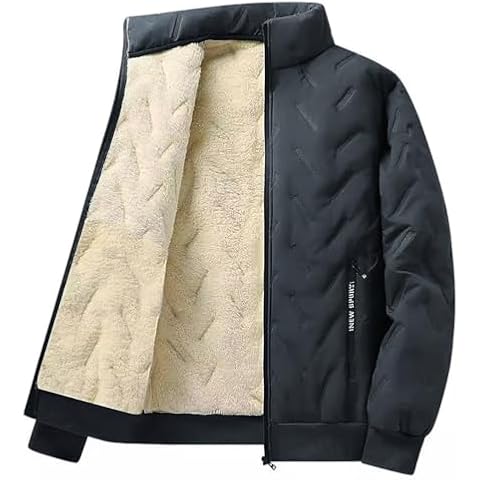 AOTORR Men's Winter Jacket Thick Thermal Cotton Warm Fleece Lined Coat Outdoor Mountain Hiking Skiing Jackets Grey L Cover