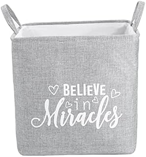 Large Capacity Grey Cloth Laundry Hamper Toy Storage Basket Iron Basket With Handles Children Storage Basket