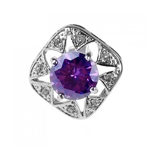 Sxnbh Pack Of 2 Pcs Mens Shirt Suit Decor Purple Zircon Rhinestone Charms Stainless Steel Cuff Links Square Cufflinks Purple #TOP4