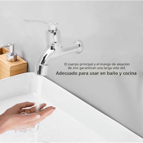 Miniatura 5 de Grifo De Agua G1 2in Grifo De Agua De Aleación De Zinc Grifo De Cocina Grifo De Balcón Montado En La Pared Artículos Para El Hogar Núcleo De Válvula De Latón