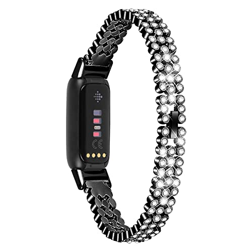 KINKUUN Ersatzarmband kompatibel mit Fitbit luxe Ersatzarmbänder Armband Uhrenarmbänder.(Schwarz)