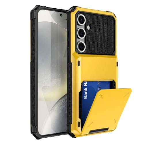 Étui Samsung S21 Plus jaune antichoc portefeuille clapet arrière fente carte
