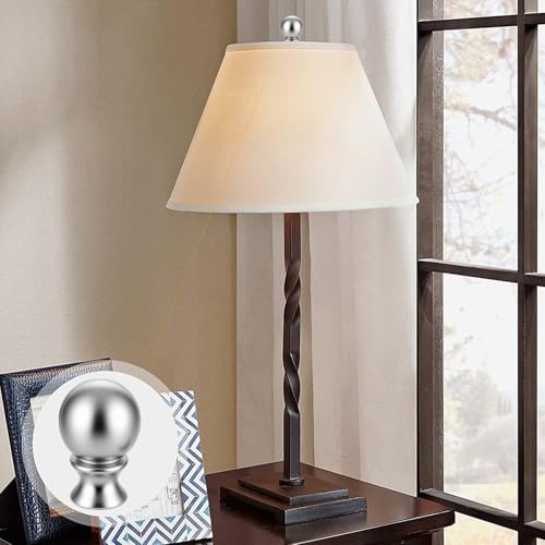 Image of Lighting Lamp Finials 1-1 /2 in High, 1 /4-28 in Base Ball Finials for Lamp Shade, Finial Lamp Shade Top Screw, Lamp Shade Finials for Table Lamps, Floor Lamps, Lamp Topper Knob, Nickel 2PCS
