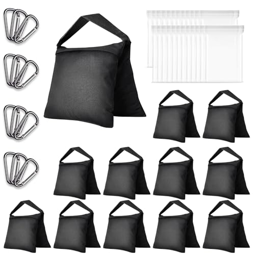 EMART Heavy Duty Sandbag Photo Studio Weight Bag Saddlebag Design for Photography Light Stand Tripod, Outdoor Patio, Sports, Pop up Tent, Umbrella Base, Camping, Fishing Chair -(Black-12 Packs)