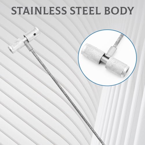 Image of Valve Stem Installation Fishing Tool, Tire Valve Core Remover Puller with Flexible Steel Cable, Universal Auto Plug Repair Tool for Car Tire, Stainless Steel