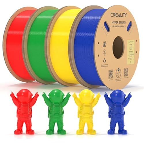 4 Pack Official Creality Upgraded Hyper PETG Filament 1.75mm, 3D Printer Filament PETG Designed for High Speed 30-600mm/s, 1kg(2.2lbs)/Spool, Fit Various 3D Printers