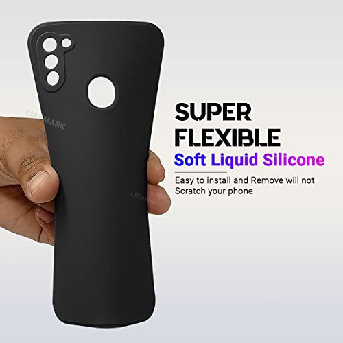 Image of LIRAMARK Silicone Soft Back Cover Case for Samsung Galaxy A11 / Galaxy M11 (Black)