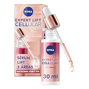 NIVEA Cellular Expert Lift Sérum Lift 3 Áreas (1 x 30 ml), sérum antiarrugas con x10 Bakuchiol puro altamente concentrado, sérum antiedad para rostro, cuello y escote