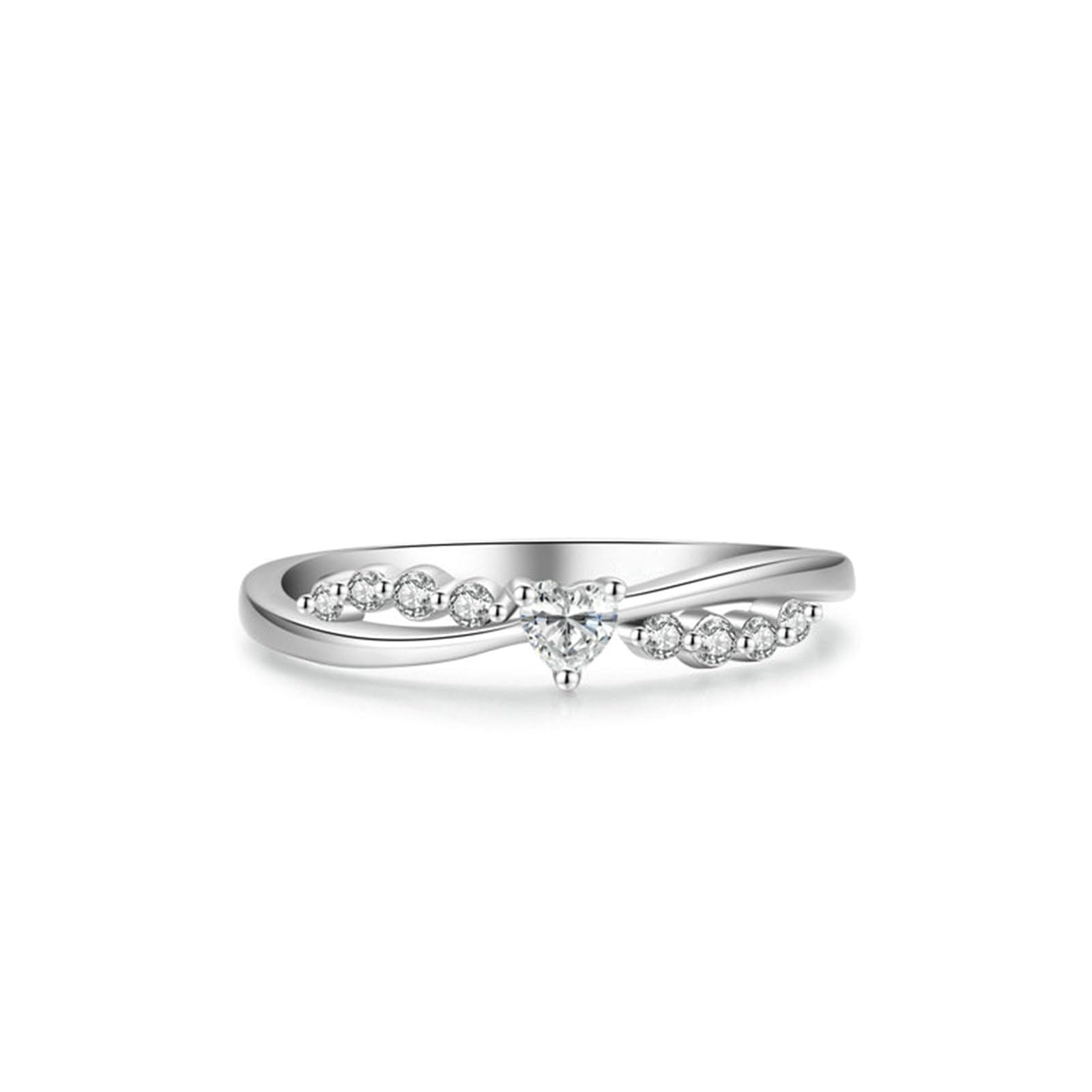 Anillo de oro blanco, diamante cultivado en laboratorio, anillo de compromiso, oro real, anillo de boda, elegante anillo de oro para mujer