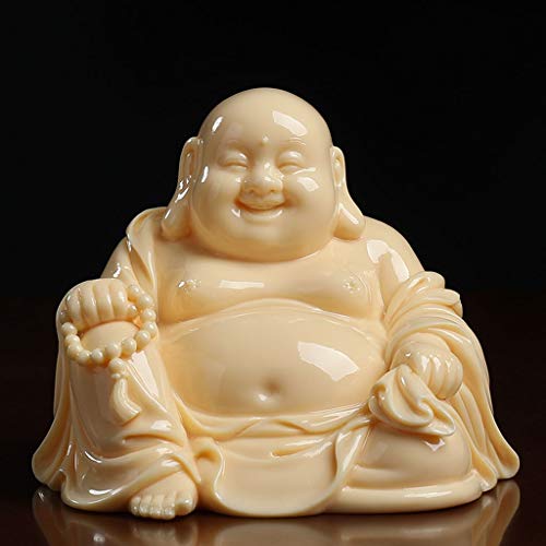 Statue Bouddha Maitreya en céramique idée cadeau sculpture décoration maison - 5