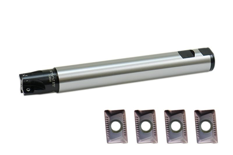 Image of Shars 1 x 7-7 /8 inch 90 Indexable End Mill with 4 PCS of APKT 1003 Insert 4 Flutes 404-2856W+404-6960(4) P[