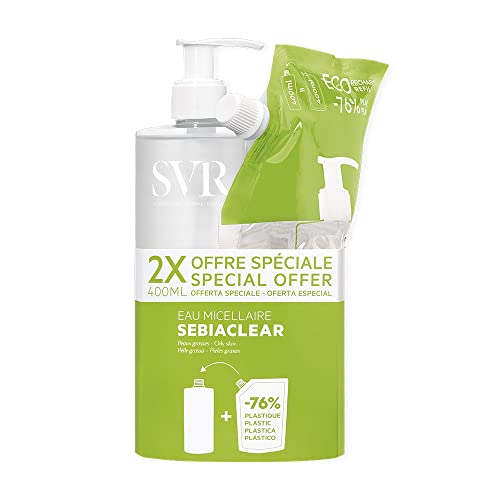 Sebiaclear eau micellaire peau grasse 400ml + eco recharge 400ml