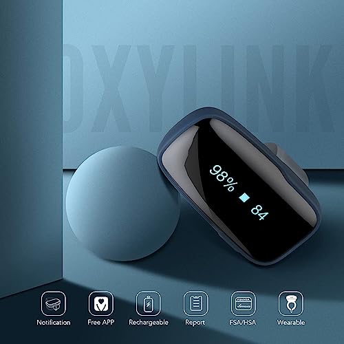 Tragbarer Schlafmonitor Bluetooth, Sauerstoffpegelmonitor mit akustischer Erinnerung am Gerät &...