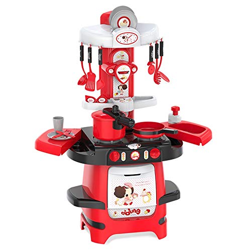 Maxiaoyun Kinderküche Spielzeug Kinder Küche Spielset mit Spielzeug-Zubehör-Set inklusive Moderne Chef-Küche Bunte…